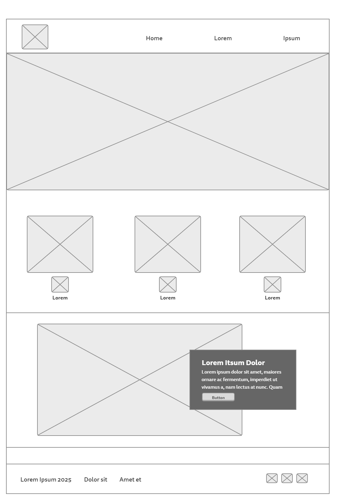 home page wireframe