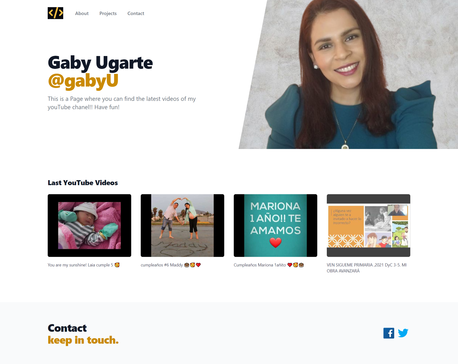 Landing Page Youtube Gaby